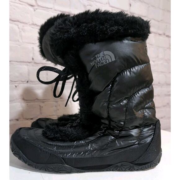 The North Face Appy Women's Boots Black Quilted Puffer Winter Goose Down Size 11 - Picture 8 of 16